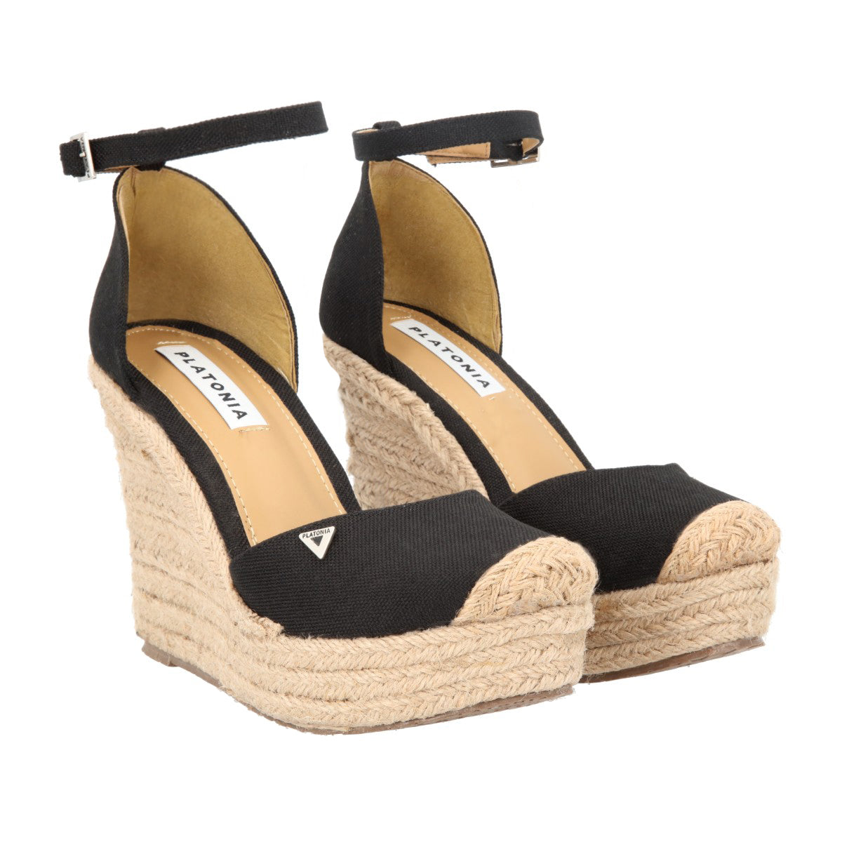 Cuñas Negras Zapatillas De Esparto Mujer Baratas Esparto Negras