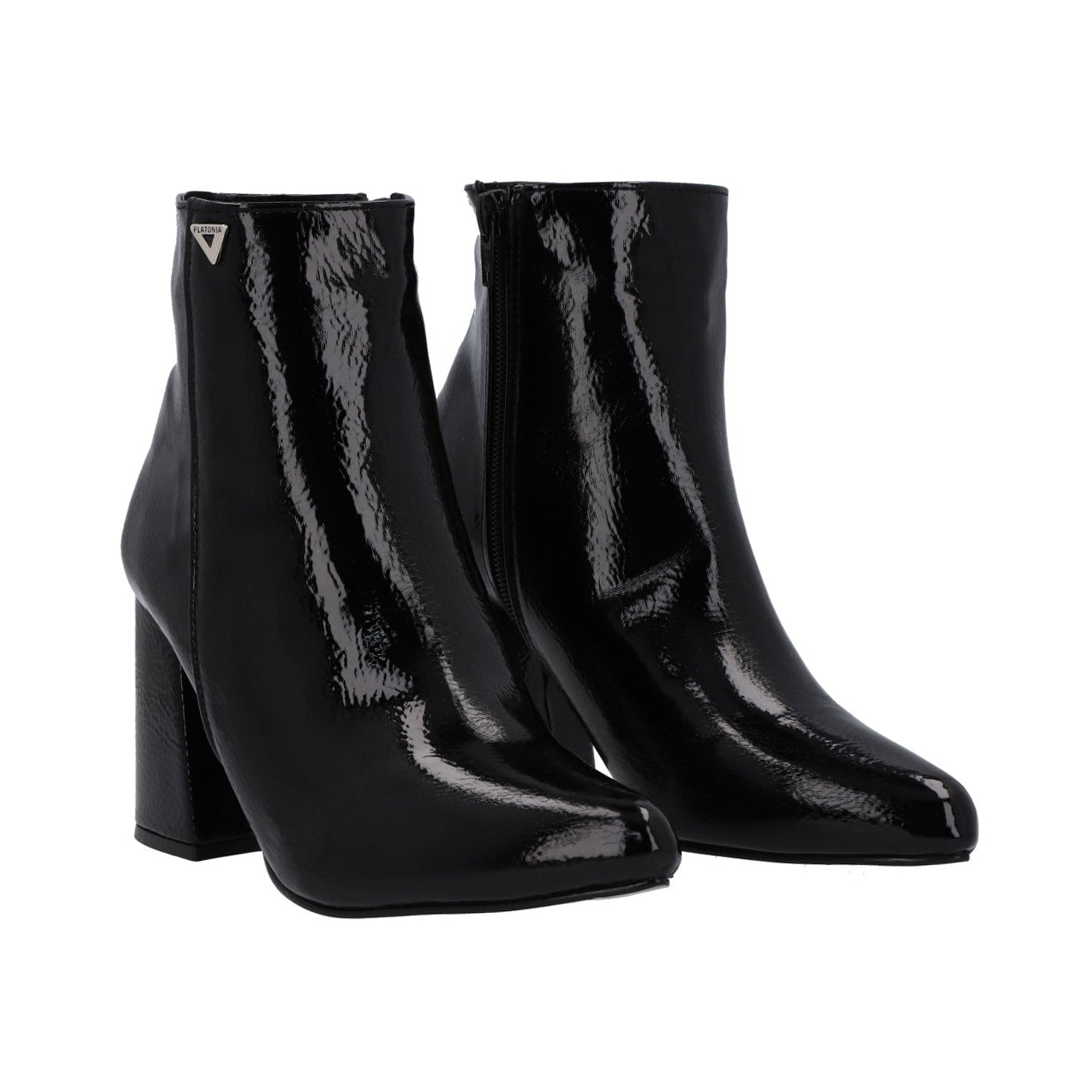 Botin charol best sale negro mujer